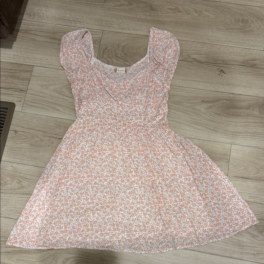 Altar'd State Floral Pink and White Dress